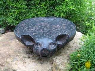 Pig Bowl Primitive/french Country Centerpiece Whimsy Farmhouse Kitchen Decor photo