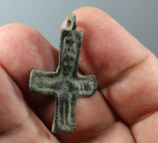 Cross Pendant,  Jesus Christ Crucified,  Wearable,  Byzantine,  6th - 8th Century Ad photo