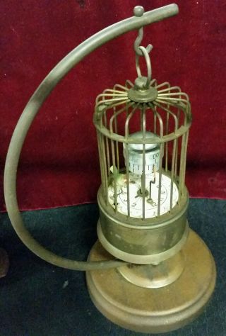 Antique Kaiser Birdcage Bird Alarm Clock With Stand photo