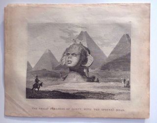 1832 Sphinx Pyramids Egypt Antique Print photo