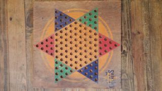Rare Style Paint On The Star Checkers Board Very Rare Vintage photo