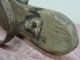 Single Antique Primitive Leather Wood & Wrought Iron Elevated Shoe Patten Primitives photo 3