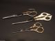 3 Antique Vintage Victorian Style,  Brass Scissors Shears Tools, Scissors & Measures photo 3