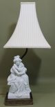Antique 19thc French Parian Statue Madam Lebrun & Daughter,  Converted Lamp,  Nr Lamps photo 1