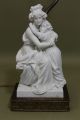 Antique 19thc French Parian Statue Madam Lebrun & Daughter,  Converted Lamp,  Nr Lamps photo 2