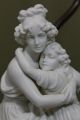 Antique 19thc French Parian Statue Madam Lebrun & Daughter,  Converted Lamp,  Nr Lamps photo 5