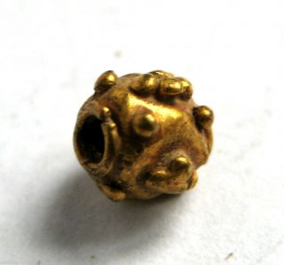 Circa.  600 A.  D Finest British Found Anglo Saxon Period Au Gold Decorative Bead.  Vf photo
