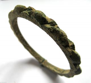 C.  1000 B.  C Large British Found Bronze Age Celtic Bronze Bracelet - Wrist Torc photo