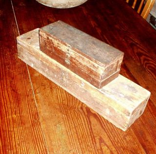 2 Handsome Antique Boxes Great Form,  Patina,  Attic Finish Aafa Nr photo