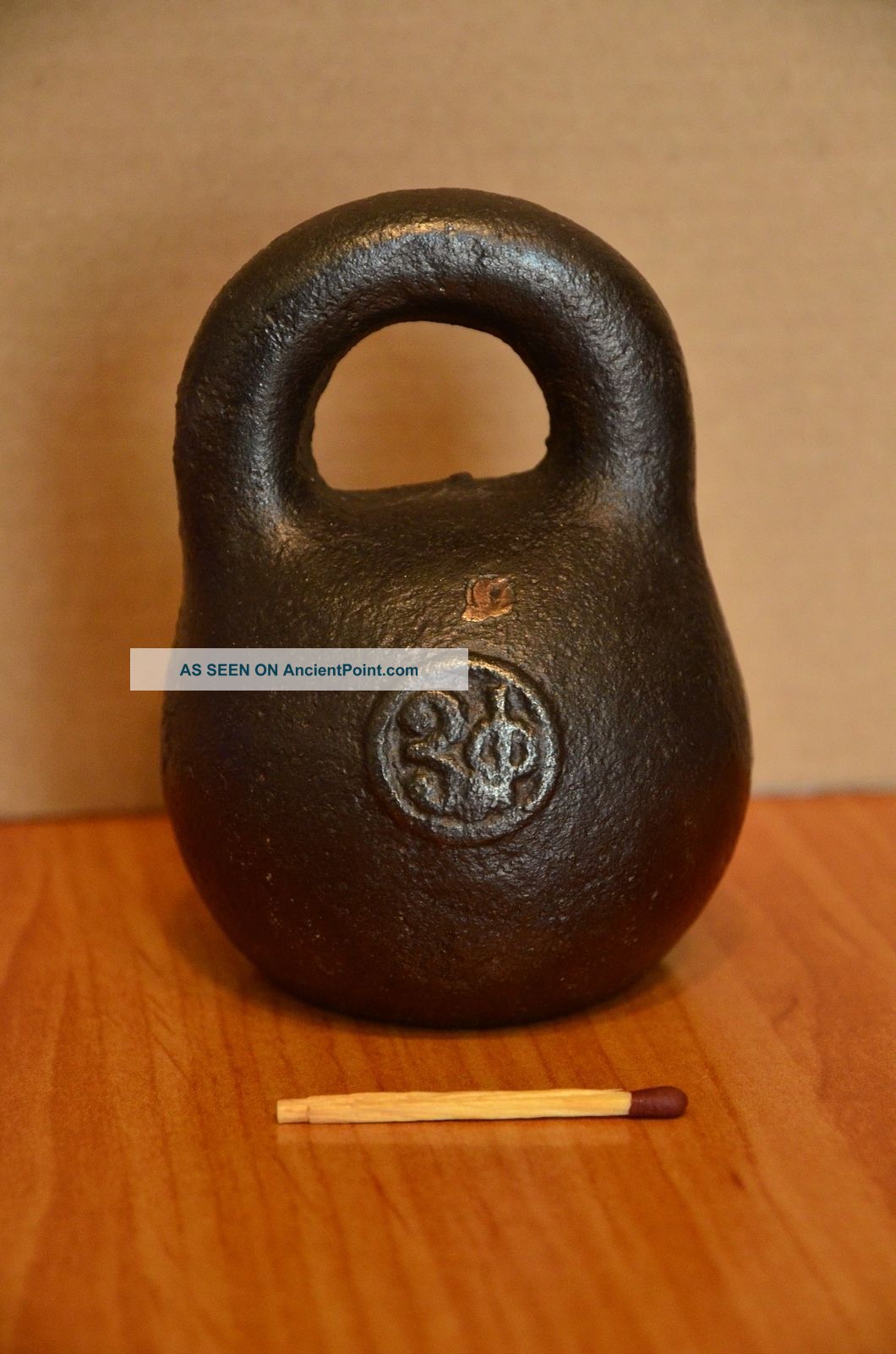 Old Polish Cast Iron Weight 3 Pounds - About 1900 - Poland In Russian Annexation Scales photo