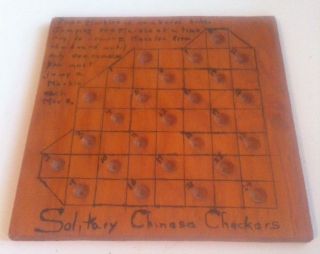 Unique Antique Marble Game Board Directions Hand Made Primitive Vintage photo