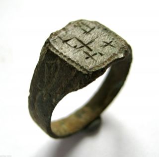 Circa.  1100 A.  D British Found Medieval Period Ae Bronze Crusades - Templar Ring photo