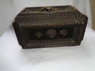 Vintage Tramp Art Jewelry Box photo