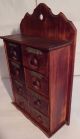 Antique Spice Box Cabinet 8 Drawer Wood Orig Patina American Farmhouse Primitives photo 1