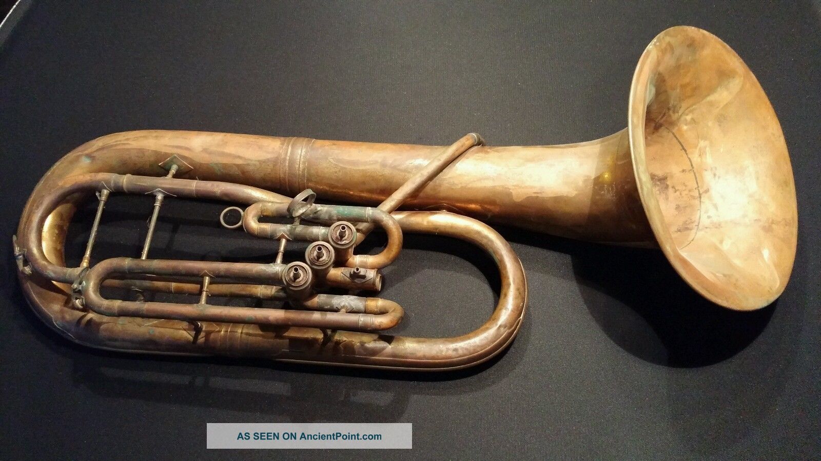 Antique King Euphonium Trombonium H.  N.  White Co.  Brass Horn Great Patina Brass photo