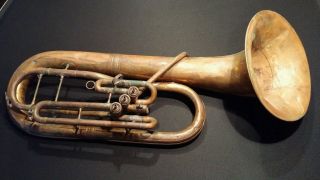 Antique King Euphonium Trombonium H.  N.  White Co.  Brass Horn Great Patina photo
