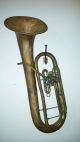 Antique King Euphonium Trombonium H.  N.  White Co.  Brass Horn Great Patina Brass photo 3