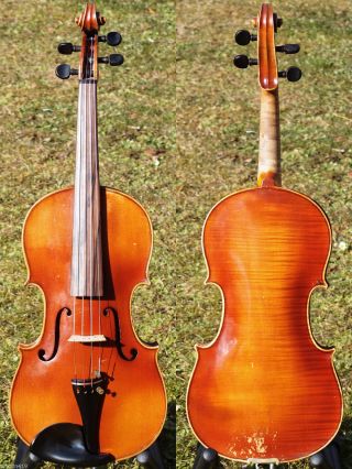 Fine Antique Czech Violin - L.  Herclik 1925.  Setup,  Strong Sound. photo