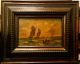 Antique 18 - 19th Century Marine Oil Painting On Board,  Stunning Frame,  Signed The Americas photo 1