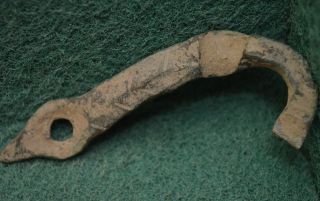 The Vikings.  Ancient Bronze Door Or Gate Key Lock Hasp / Hook,  Ca 1000 Ad.  Rare photo