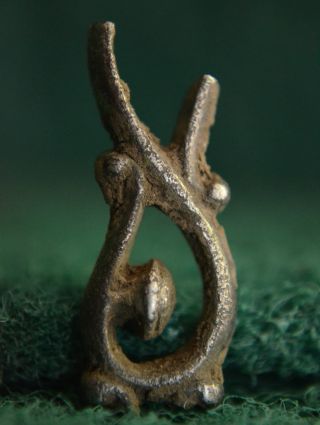 The Vikings.  Silver Amulet.  Serpent / Beast Pendant,  Ca 1000 Ad.  Norse Relic Vf photo