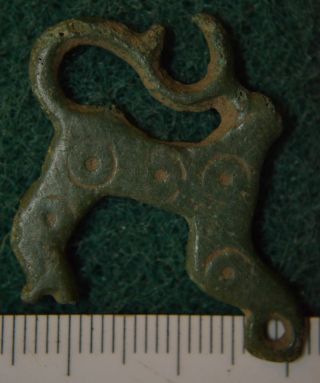 The Vikings.  Bronze Amulet.  Zoomorph Beast Pendant,  Ca 1000 Ad.  Norse Relic Vf photo