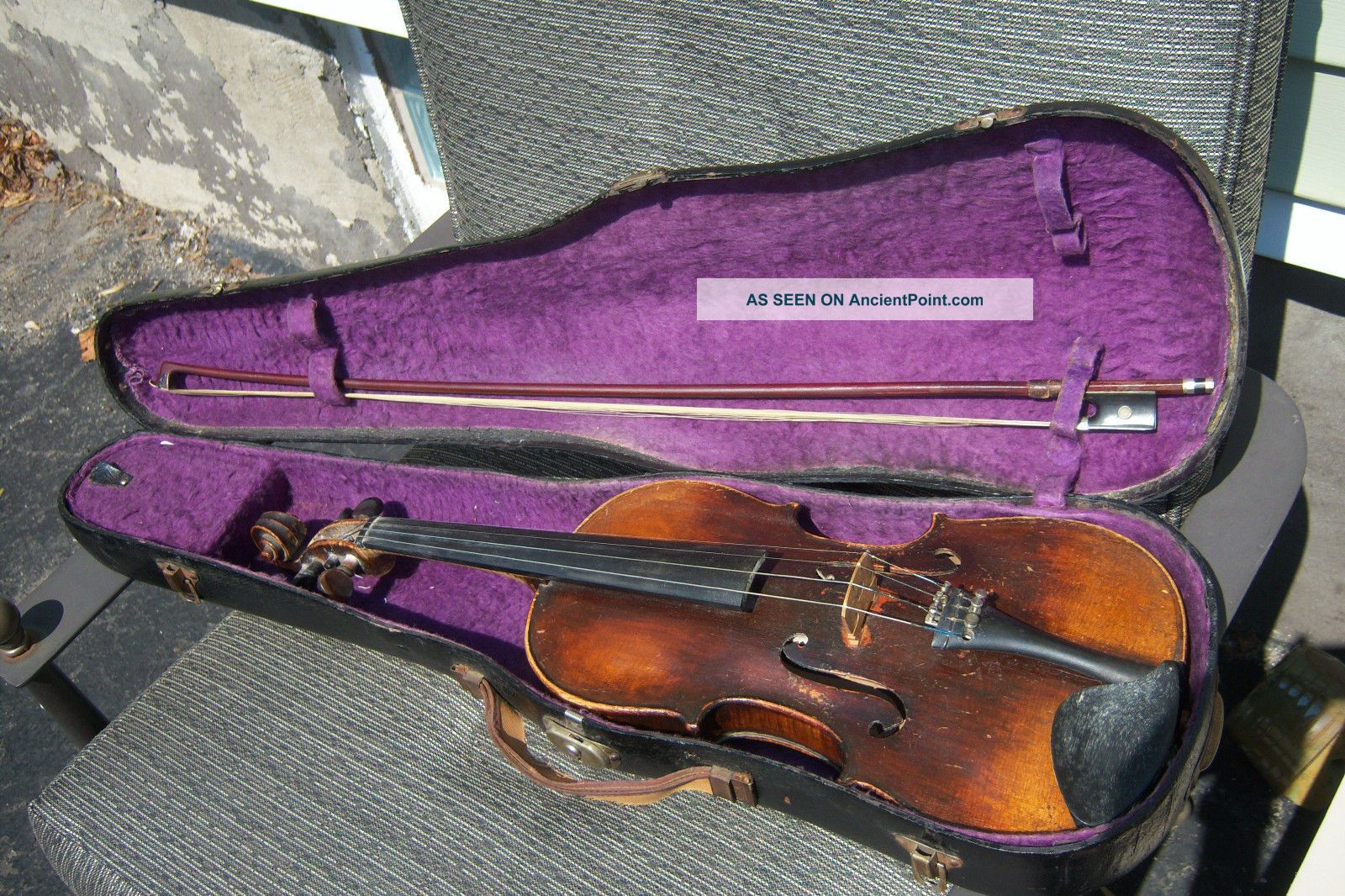 Antique Tiger Maple Violin In Case & Bow Nicolaus Amatus Fecit In Cremona 1643 String photo