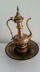 Arabic Coffee Tea Pot Ewer Basin Brass,  Copper Algeria Vintage Islamic photo 1