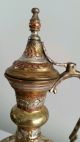 Arabic Coffee Tea Pot Ewer Basin Brass,  Copper Algeria Vintage Islamic photo 4