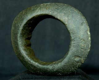 Neolithic Serpentine Annular Disc - 7.  6 Cm / 3 
