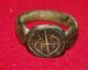 Roman Bronze Ring With Engraved Symbol - Circa 300 Ad Roman photo 1