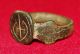 Roman Bronze Ring With Engraved Symbol - Circa 300 Ad Roman photo 2
