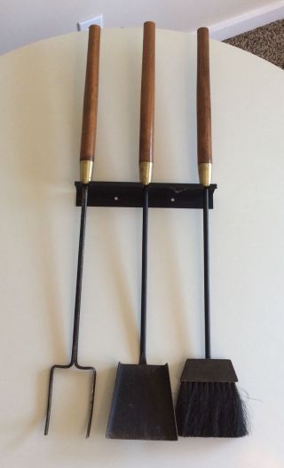 Seymour Fireplace Tools Danish Modern Mid Century Nelson Eames Era Wallmount photo