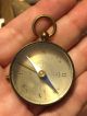 Vintage Or Antique Brass Pendant Or Pocket Compass Made In France Compasses photo 1