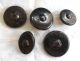 5 Antique Celluloid Buttons Bubble Top Shell In Metal Group Early 1900 ' S Buttons photo 1