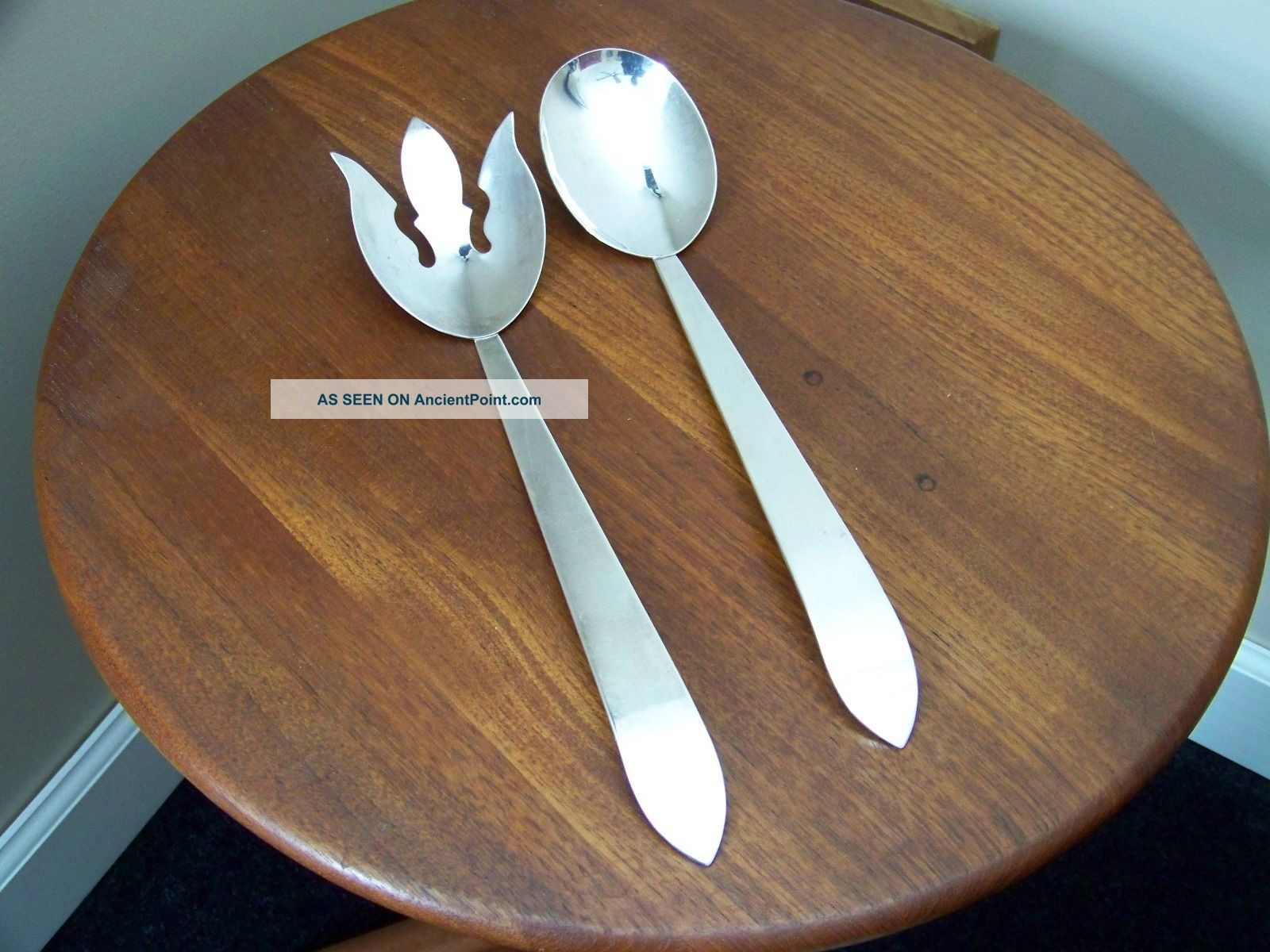 Silverplate Salad Serving Fork And Spoon By Laben Flatware & Silverware photo