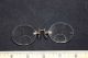 Antique Pince - Nez Eye Glasses / Spectacles Bi Focals 12k Gold Filled With Hole Optical photo 1