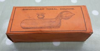 Vintage ' Birmingham Nasal Douche '.  Glass Medical Instrument. photo