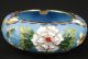 Chinese Fine Cloisonne Collectable Handwork Carved Flower Ashtray Ornament Other Chinese Antiques photo 4