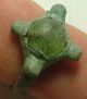 Rare Ancient Roman Bronze Ring Artifact Size 8us Green Glass Paste Cross Roman photo 4