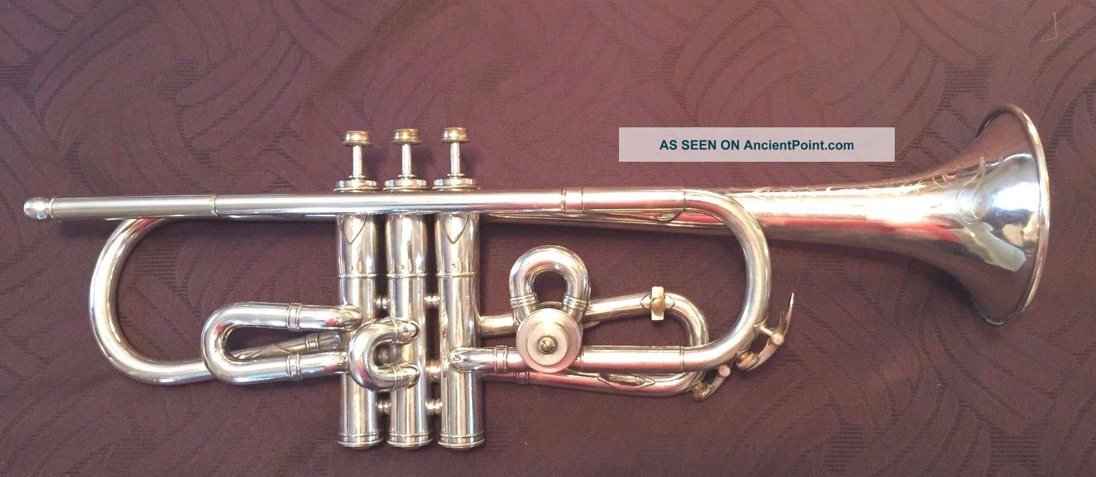 Couturier Silver Trumpet W/ Case & Cornet Mouthpiece - Striking Conical Design. Brass photo