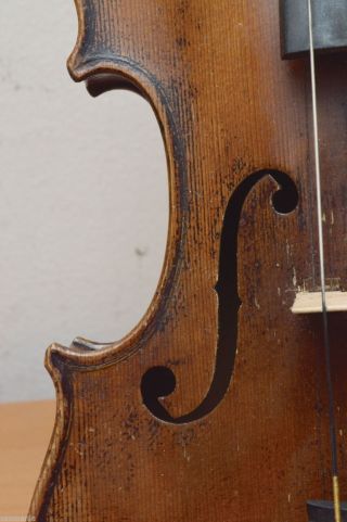 Antique German Violin One Piece Slab Cut Back photo