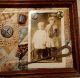 Antique Victorian Sewing Collage Quilt Abalone Button Hook Trade Card Framed Other Antique Sewing photo 1