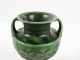 Antique Majolica Green Glazed Victorian Mantle Vase Marks V210 Vases photo 1
