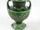 Antique Majolica Green Glazed Victorian Mantle Vase Marks V210 Vases photo 2