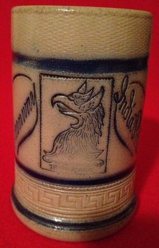 Rare Antique Salt Glaze Greenway Brewery Advertising Stein Mug Syracuse Ny photo
