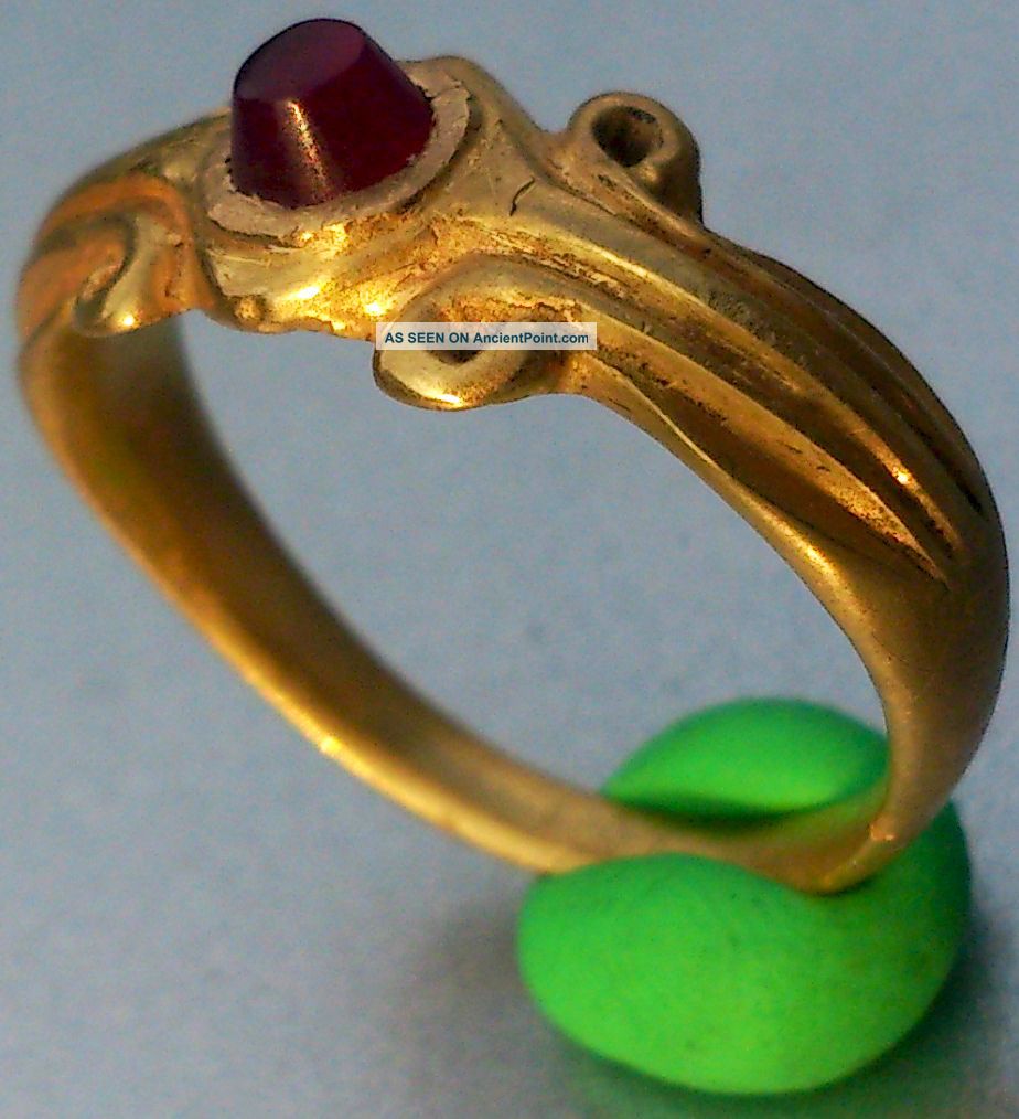 Pure Gold Ancient Roman Red Stone Ring & Rare Roman photo