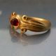 Pure Gold Ancient Roman Red Stone Ring & Rare Roman photo 1