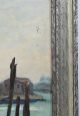 1959 V.  Weaver Rockport School Sailboat Dock Harbor Oil Painting Nr Other Maritime Antiques photo 2
