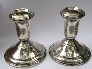 Vintage Amc Sterling Silver Weighted Candlestick Holders 3 1/2 